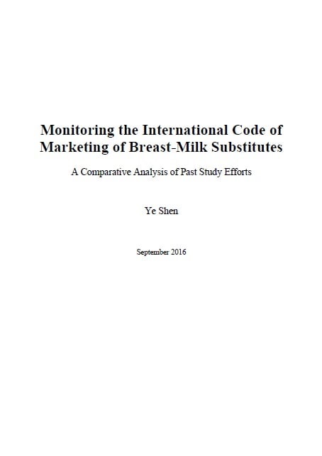 Monitoring the International Code of 
Marketing of Breast-Milk Substitutes