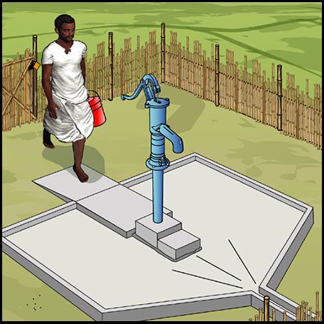 Tubewell equipped with a hand pump